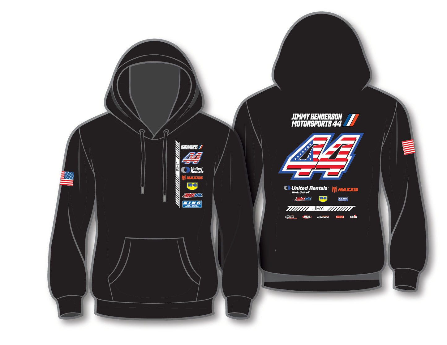 #44 Hoodie American Flag Adult
